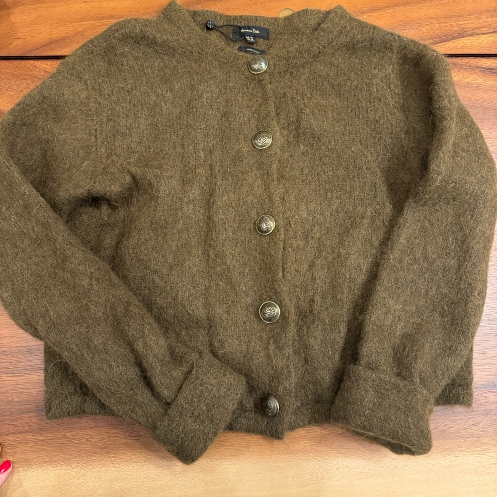 Massimo Dutti Army green cardigan
